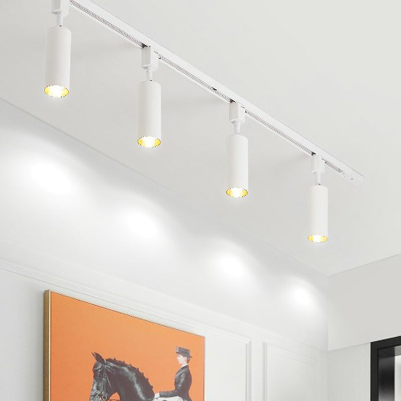 Lampe sur rail LED tubulaire de Style nordique, projecteur métallique pour salon, éclairage Semi-encastré