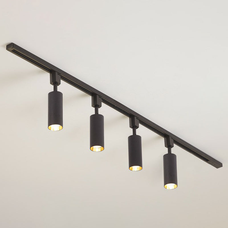 Lampe sur rail LED tubulaire de Style nordique, projecteur métallique pour salon, éclairage Semi-encastré
