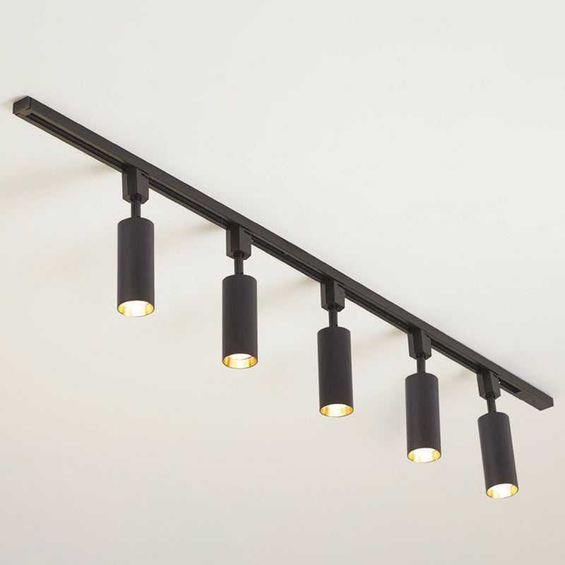 Lampe sur rail LED tubulaire de Style nordique, projecteur métallique pour salon, éclairage Semi-encastré