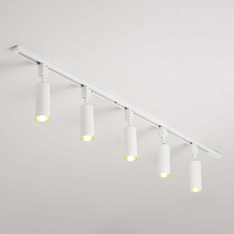 Lampe sur rail LED tubulaire de Style nordique, projecteur métallique pour salon, éclairage Semi-encastré