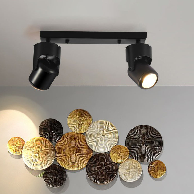 Corridor LED Tracklight Nordic Semi Flush Mount Spotlight with Cylinder Metal Shade