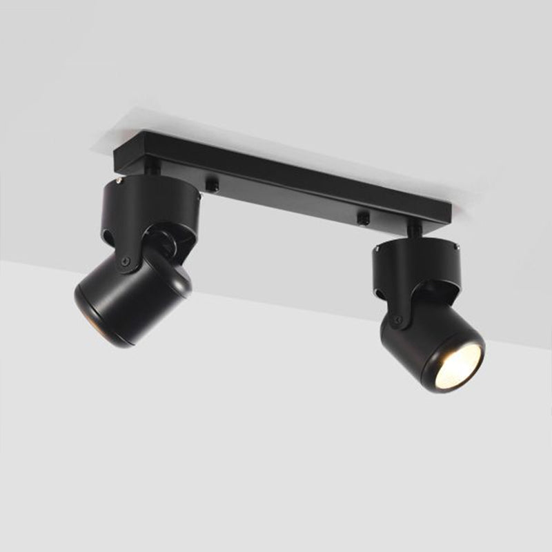 Corridor LED Tracklight Nordic Semi Flush Mount Spotlight with Cylinder Metal Shade