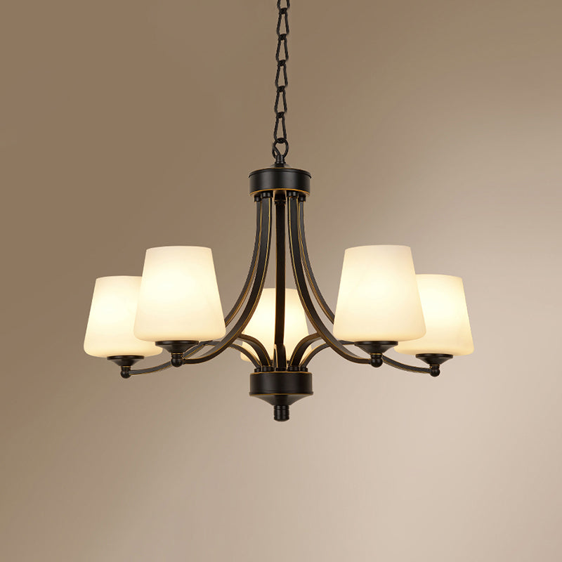 Kegel schaduw melkglas kroonluchter lamp traditionele eetkamer plafond hang licht