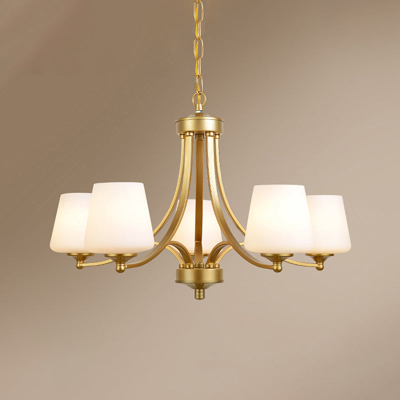Kegel schaduw melkglas kroonluchter lamp traditionele eetkamer plafond hang licht