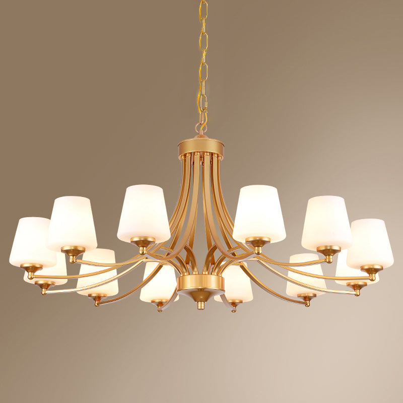 Kegel schaduw melkglas kroonluchter lamp traditionele eetkamer plafond hang licht