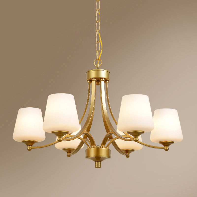 Kegel schaduw melkglas kroonluchter lamp traditionele eetkamer plafond hang licht