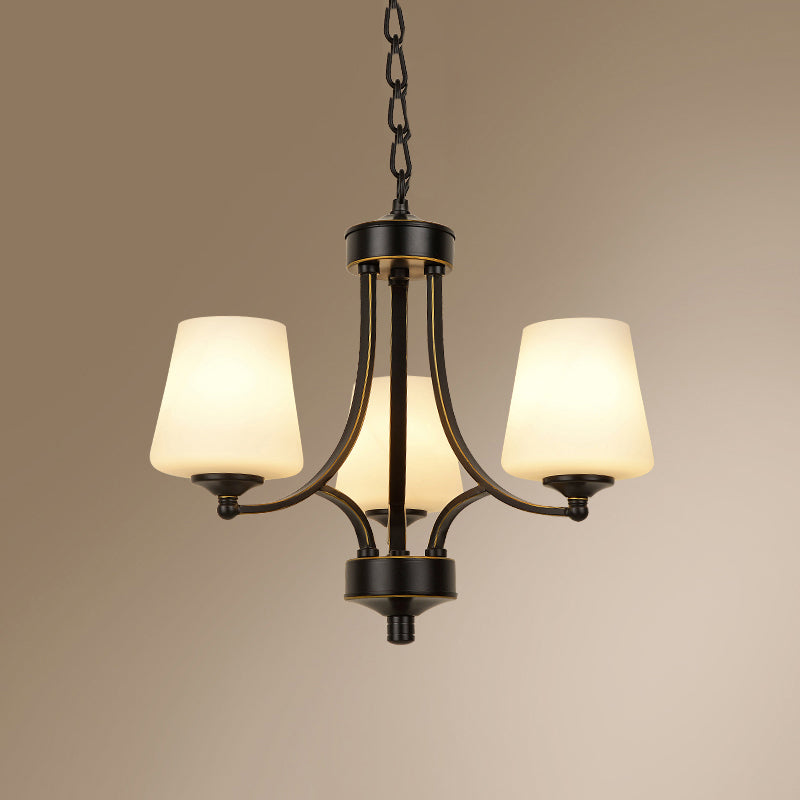 Kegel schaduw melkglas kroonluchter lamp traditionele eetkamer plafond hang licht