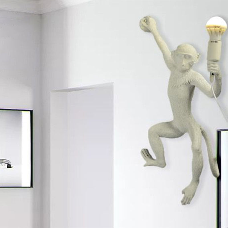 Monkey Monkey Monte Monte Montaggio della parete Art DECO DECO WHITE WALL SCONCE per foyer