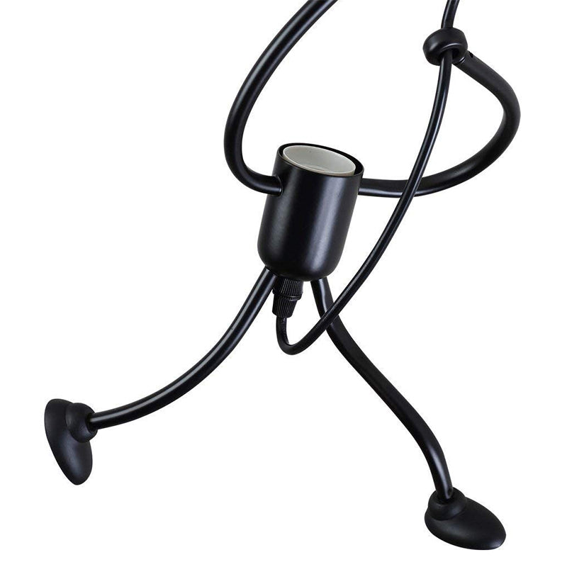 Black Small Stickman Hanging Lamp Kit Artistic 1-Light Metal Ceiling Pendant Light