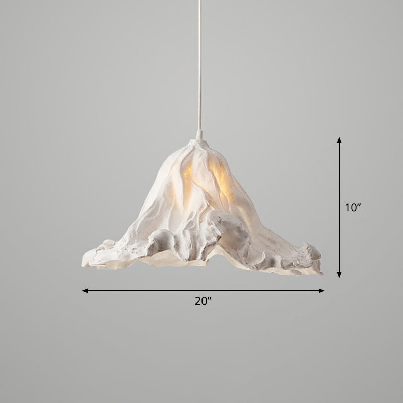 Lotus Leaf Shaped Resin Hanging Light Artistic Single-Bulb Pendant Lighting fro Restaurant