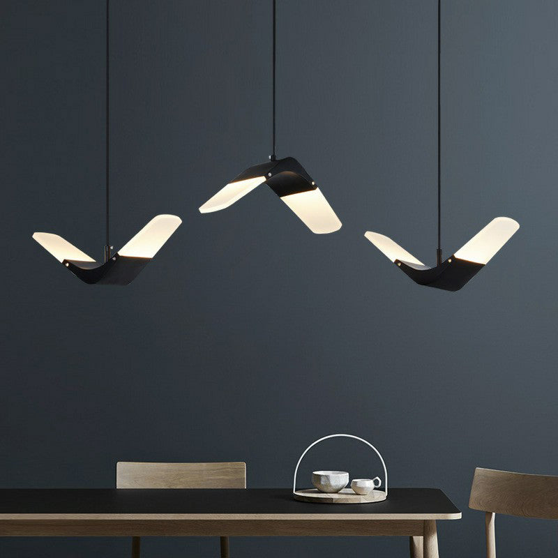 Acrylic Gull Shaped Cluster Pendant Decorative 3-Light Hanging Ceiling Light for Restaurant