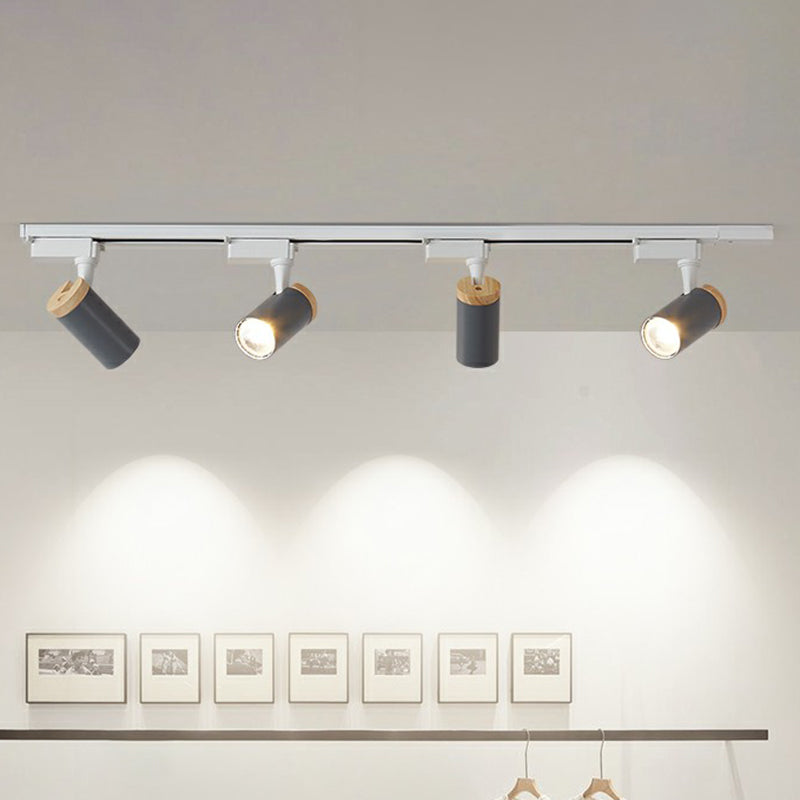 Tube Shaped LED Track Lamp Minimalist Metal Bedroom Semi-Flush Mount Ceiling Light