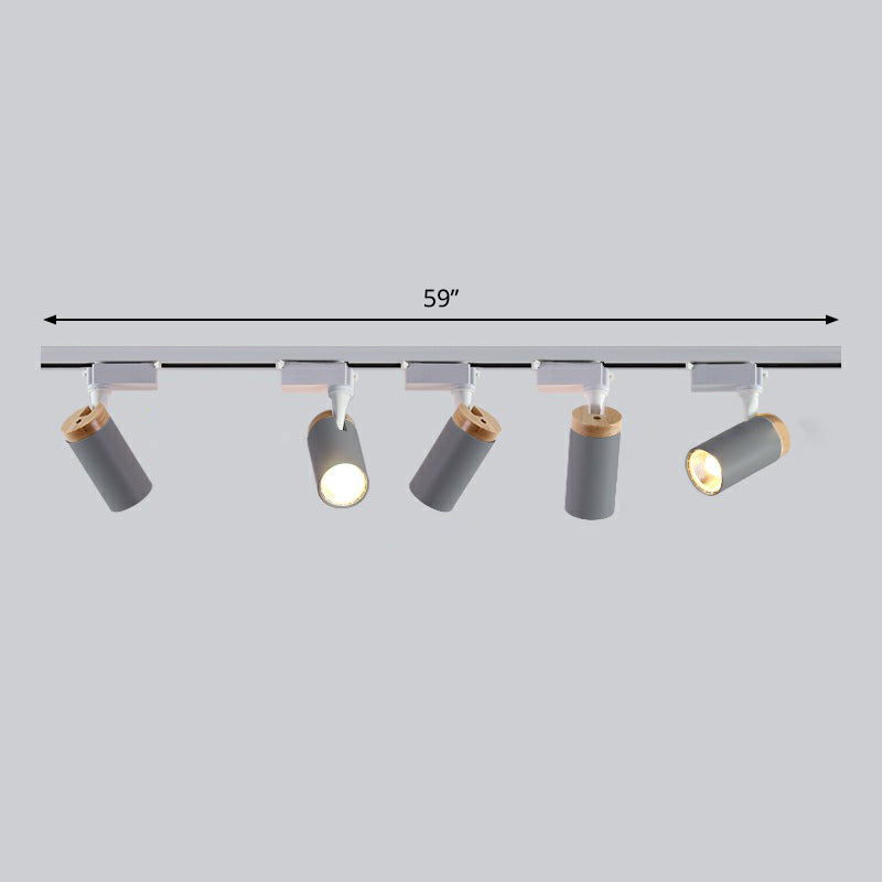 Tube Shaped LED Track Lamp Minimalist Metal Bedroom Semi-Flush Mount Ceiling Light