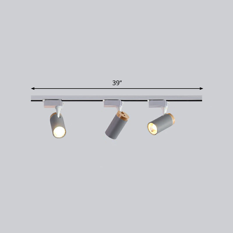 Tube Shaped LED Track Lamp Minimalist Metal Bedroom Semi-Flush Mount Ceiling Light