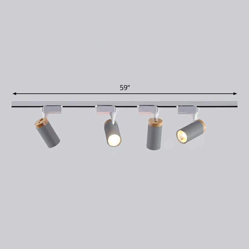 Tube Shaped LED Track Lamp Minimalist Metal Bedroom Semi-Flush Mount Ceiling Light