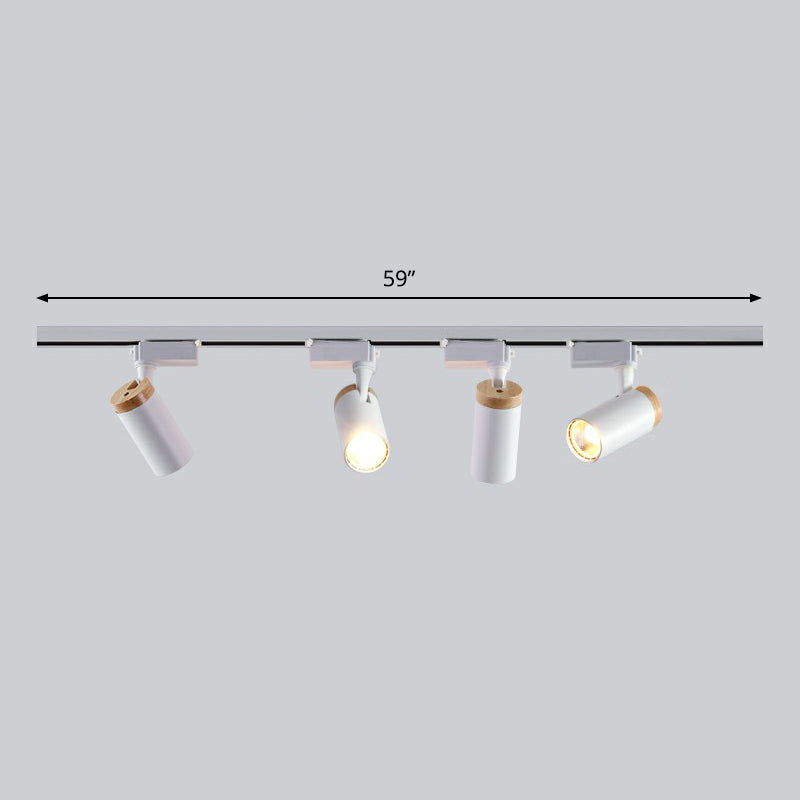 Tube Shaped LED Track Lamp Minimalist Metal Bedroom Semi-Flush Mount Ceiling Light