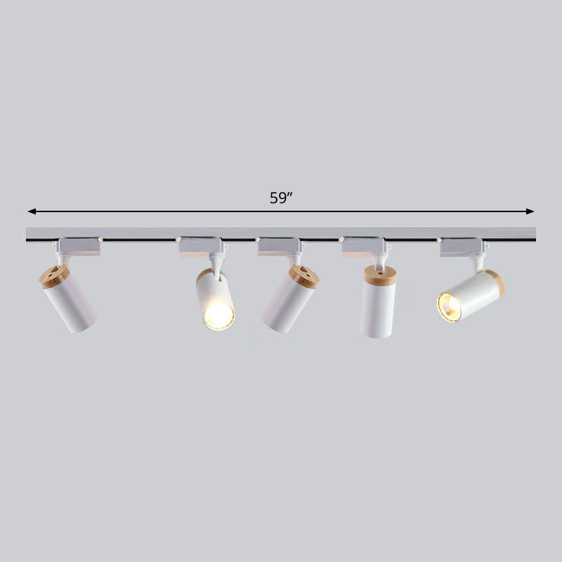 Tube Shaped LED Track Lamp Minimalist Metal Bedroom Semi-Flush Mount Ceiling Light