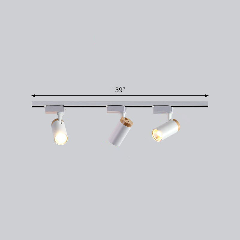 Tube Shaped LED Track Lamp Minimalist Metal Bedroom Semi-Flush Mount Ceiling Light