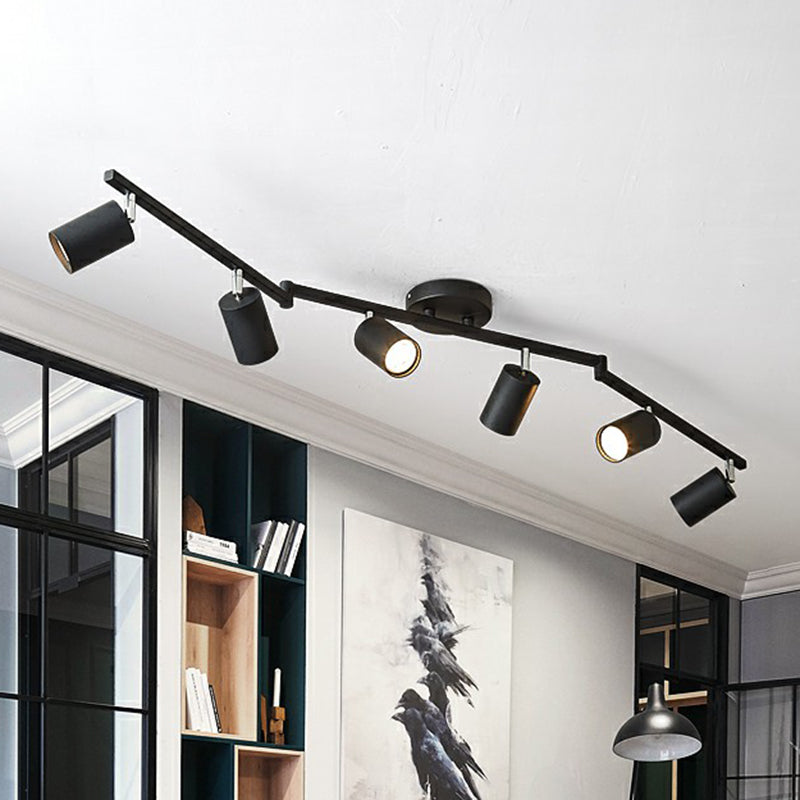 Lámparas de iluminación incrustadas metálicas tubulares de estilo nórdico Sala de estar 6 lámparas de techo