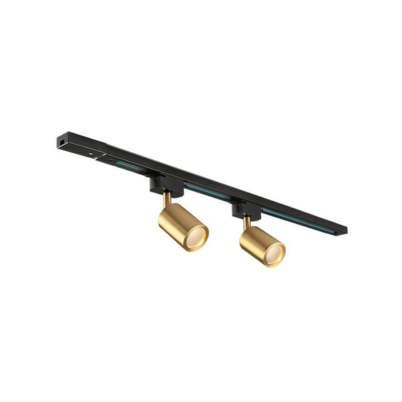 Tube LED Spotlight Track Lighting Postmodern Metal Black and Gold Semi-Flush Ceiling Light