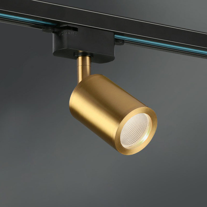 Tube LED Spotlight Track Lighting Postmodern Metal Black and Gold Semi-Flush Ceiling Light