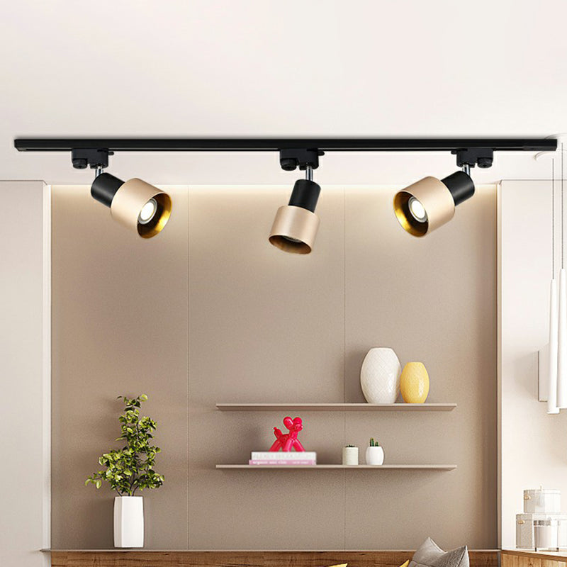 Grenade Shaped Metal Track Light Fixture Modern Style Semi Mount Lighting for Living Room