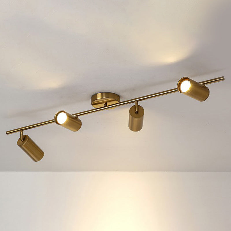 Postmoderne LED-inbouwspot Vergulde buis Semi-inbouwlamp met metalen kap