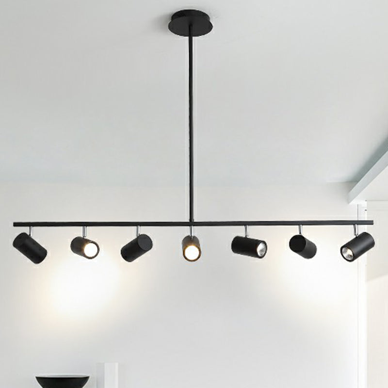 Tube Shade Dining Room Spotlight Metal Minimalist Adjustable LED Hanging Island Light