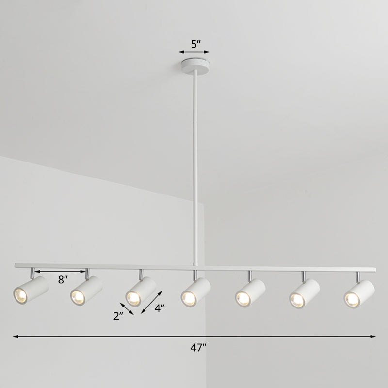 Tube Shade Dining Room Spotlight Metal Minimalist Adjustable LED Hanging Island Light