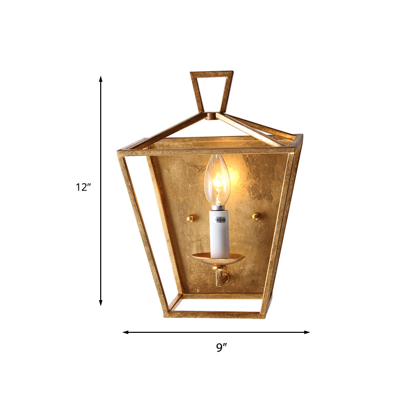 Gold Single Head Murd Light Traditional Metal Candle Cage Cage Murce pour chambre à coucher