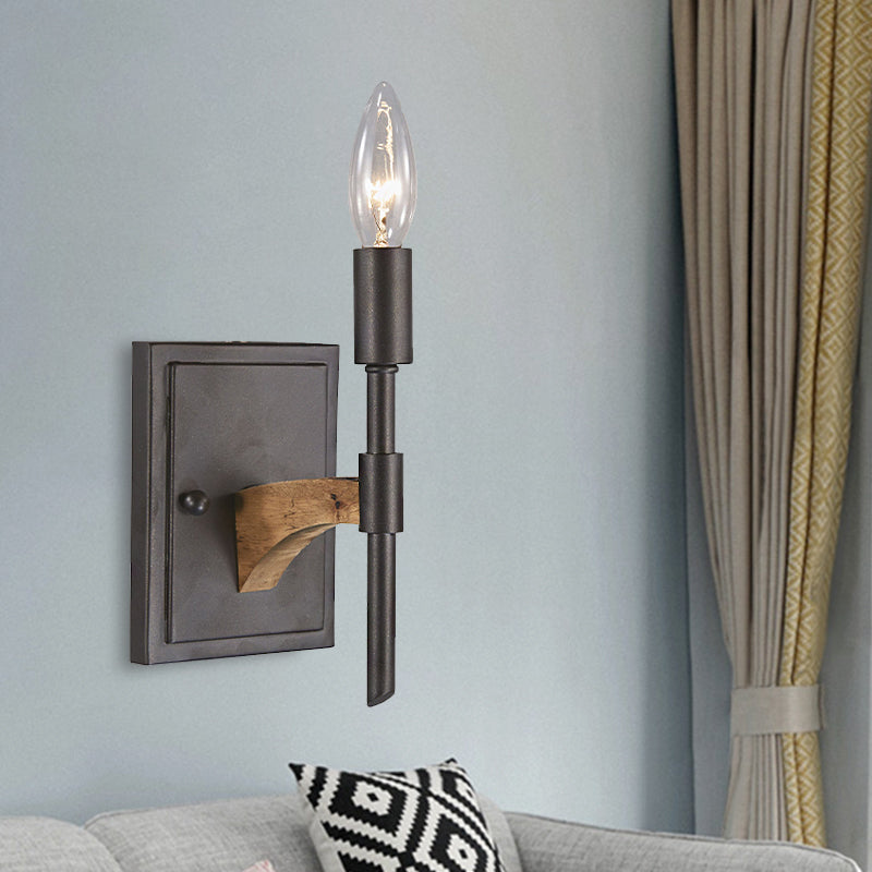 1 Cougie de tête / Cone Mur Éclairce Éclairage Mur en métal noir rétro Light Mourisé Ordre / AVEC L'OBEILLE