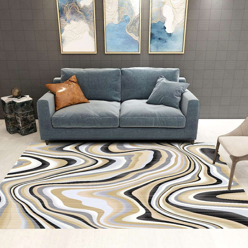 Tapis décoratif à domicile moderne Synthétique à imprimé multicole