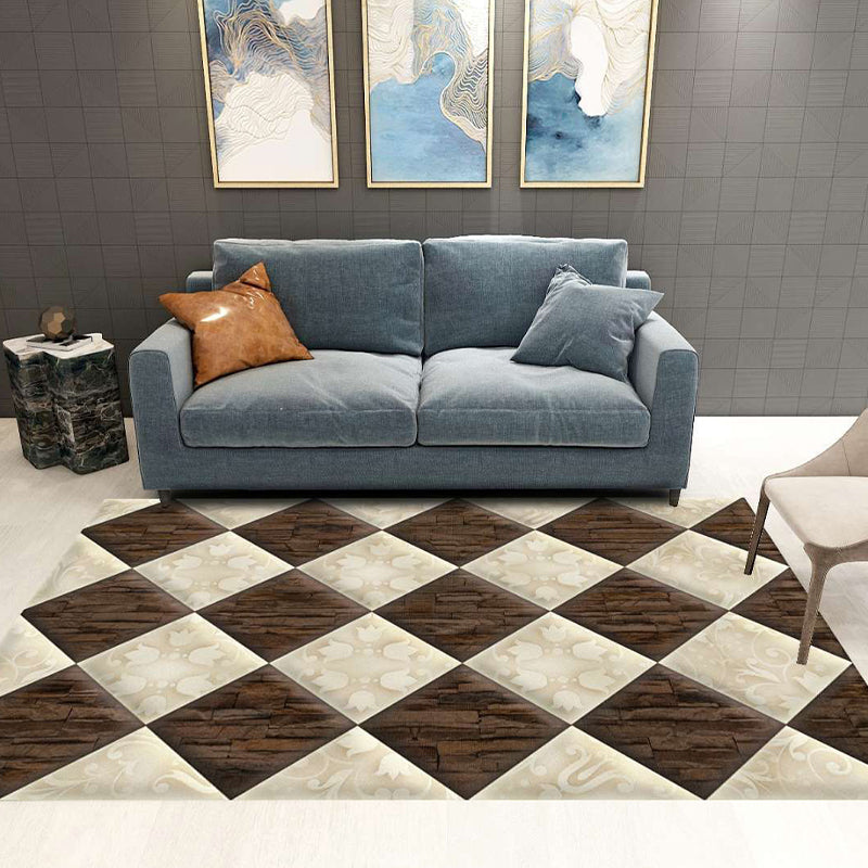 Tapis décoratif à domicile moderne Synthétique à imprimé multicole