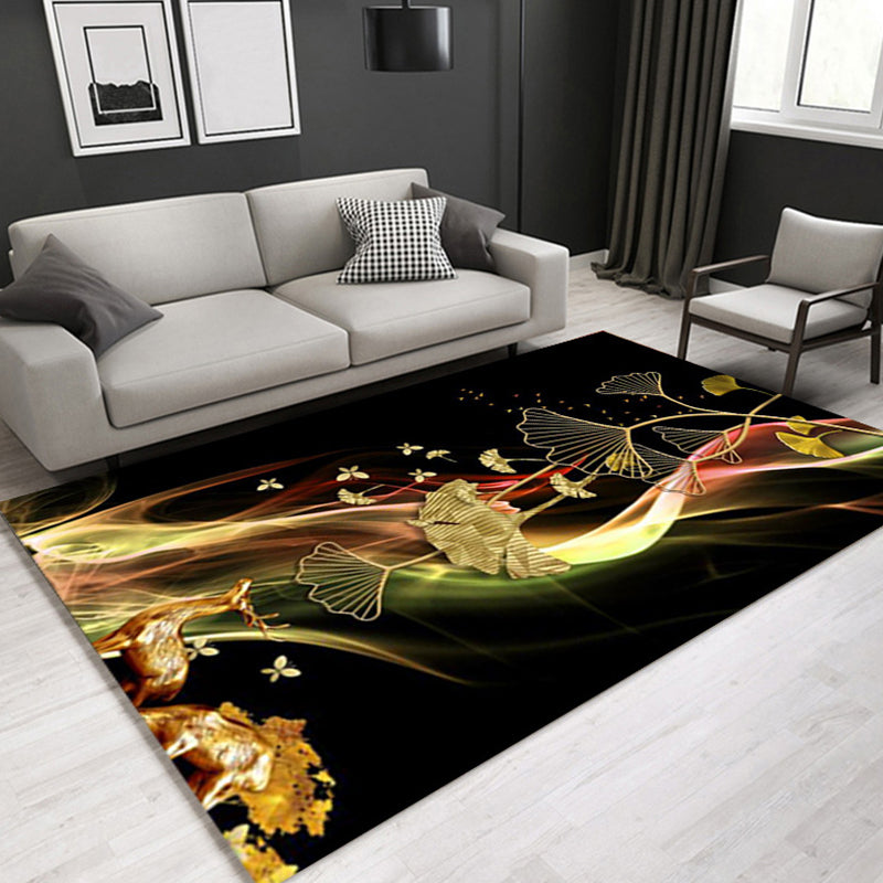 Glam Modern Rug Multi Color 3D Plant Print Rug Pet Friendly Non-Slip Machine Washable Rug for Living Room