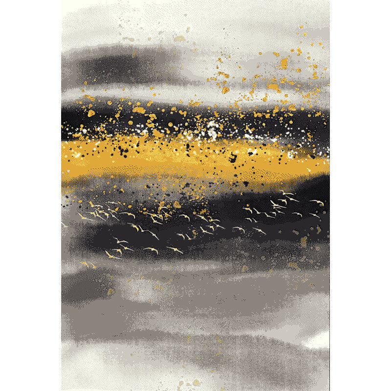 Minimalist Abstract Pattern Rug Multi Colored Polyester Carpet Washable Pet Friendly Anti-Slip Rug for Drawing Room