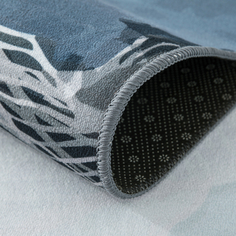 Simplicity Abstract Line Print Rug Multi Color Polypropylene Rug Anti-Slip Backing Stain Resistant Pet Friendly Area Carpet for Room