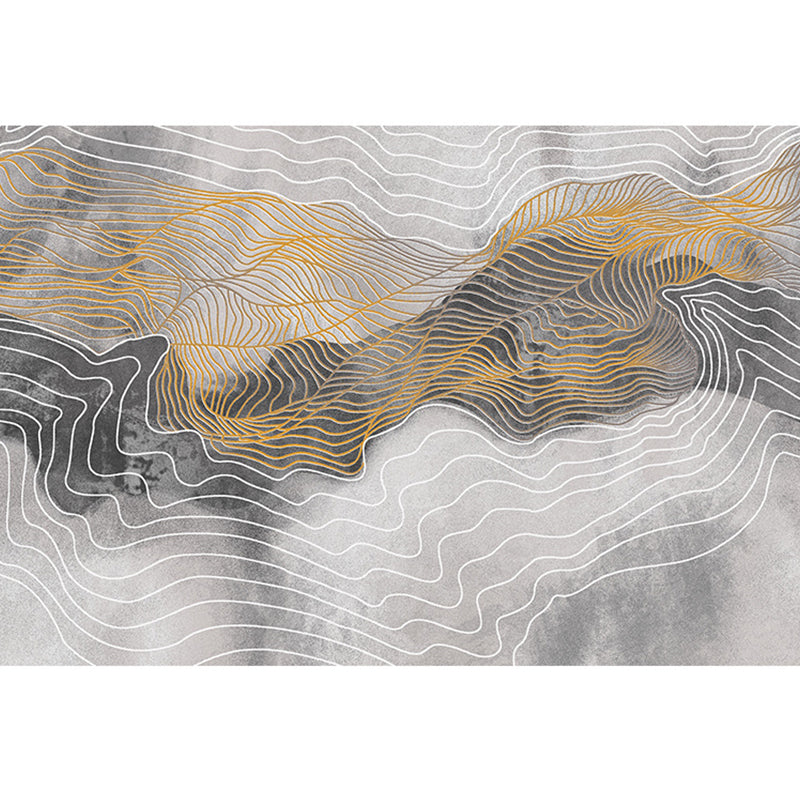 Simplicity Abstract Line Print Rug Multi Color Polypropylene Rug Anti-Slip Backing Stain Resistant Pet Friendly Area Carpet for Room