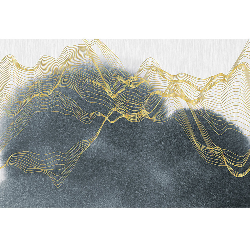 Simplicity Abstract Line Print Rug Multi Color Polypropylene Rug Anti-Slip Backing Stain Resistant Pet Friendly Area Carpet for Room