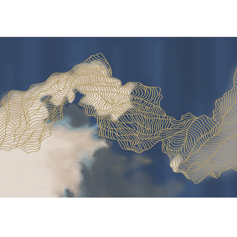 Simplicity Abstract Line Print Rug Multi Color Polypropylene Rug Anti-Slip Backing Stain Resistant Pet Friendly Area Carpet for Room