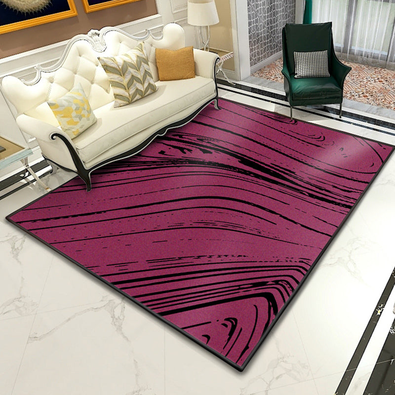 Modern Abstract Lava Print Rug Multi-Colored Modern Carpet Polypropylene Stain Resistant Non-Slip Backing Machine Washable Rug for Home