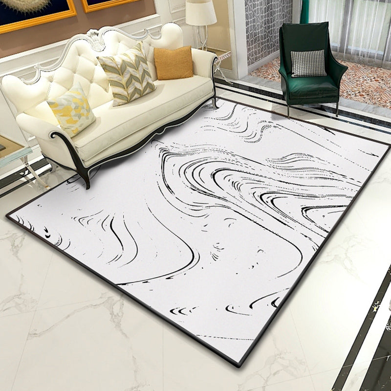 Modern Abstract Lava Print Rug Multi-Colored Modern Carpet Polypropylene Stain Resistant Non-Slip Backing Machine Washable Rug for Home
