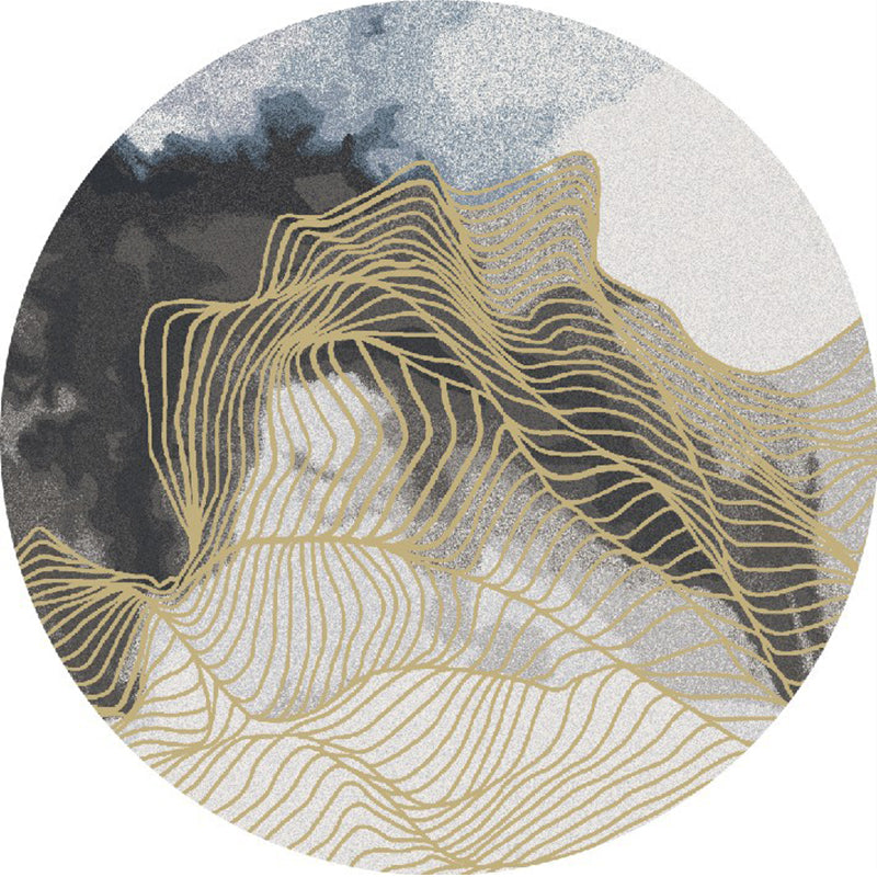 Minimalistischer moderner Teppich Multicolor-Aquarell-Print Teppich Haustierfreundlicher Maschinenwaschableie-Rutschteppich für Wohnzimmer