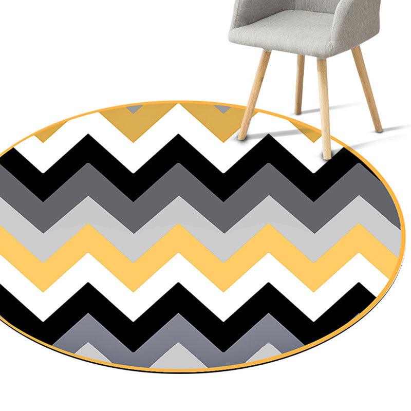 Novelty Geometric Print Rug Multi Colored Modern Carpet Polyester Anti-Slip Backing Washable Stain Resistant Area Rug for Room