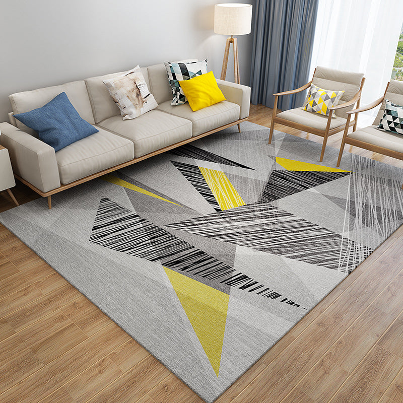 Multicolor Home Rug Modern 3D Print Geometric Rug Synthetics Washable Pet Friendly Anti-Slip Backing Area Rug