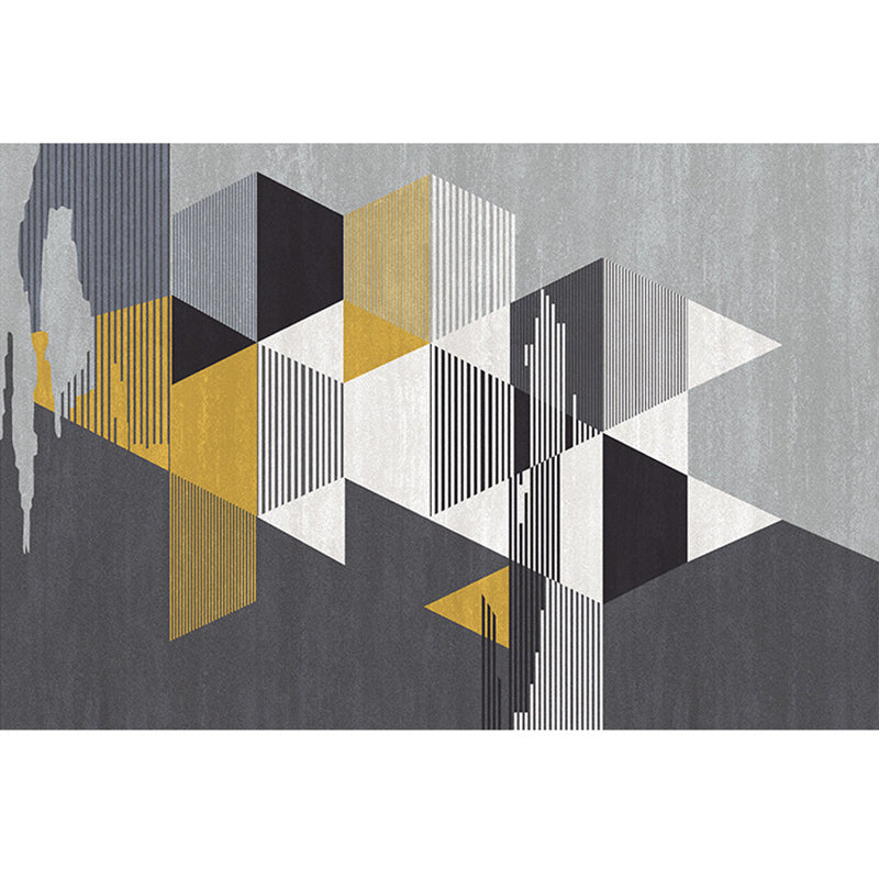 Multicolor Home Rug Modern 3D Print Geometric Rug Synthetics Washable Pet Friendly Anti-Slip Backing Area Rug
