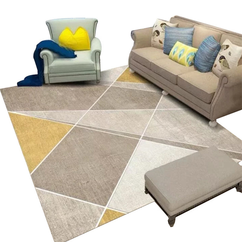 Chic Multi Color Minimalist Rug Polypropylene Abstract Geometry Rug Pet Friendly Non-Slip Machine Washable Rug for Drawing Room