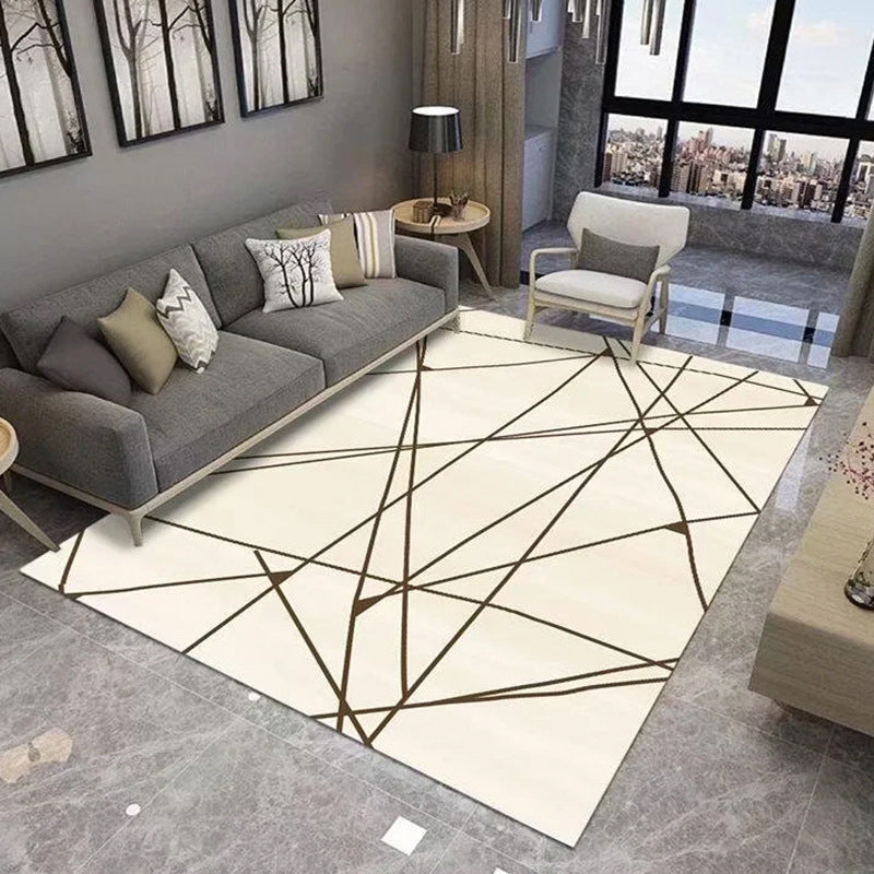 Chic Multi Color Minimalist Rug Polypropylene Abstract Geometry Rug Pet Friendly Non-Slip Machine Washable Rug for Drawing Room