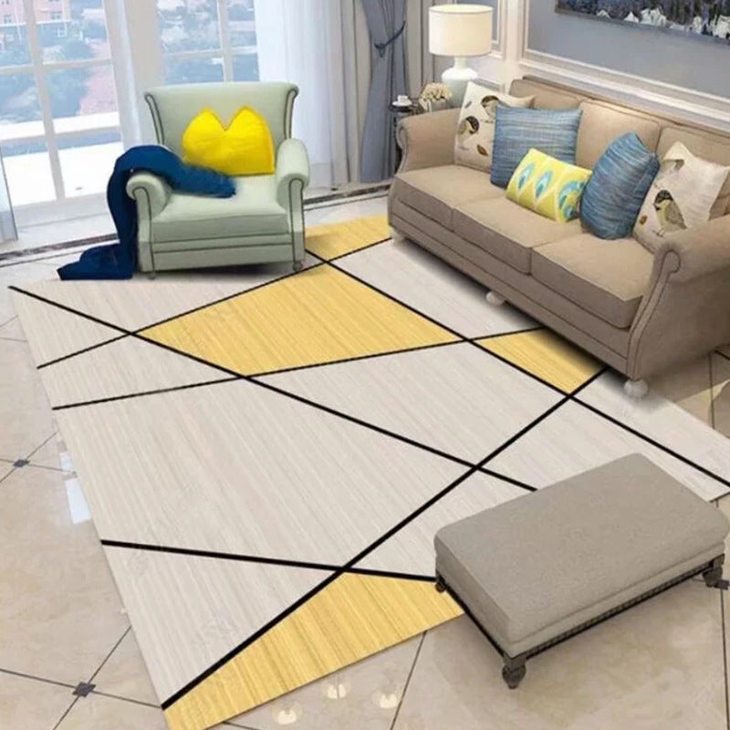 Chic Multi Color Minimalist Rug Polypropylene Abstract Geometry Rug Pet Friendly Non-Slip Machine Washable Rug for Drawing Room