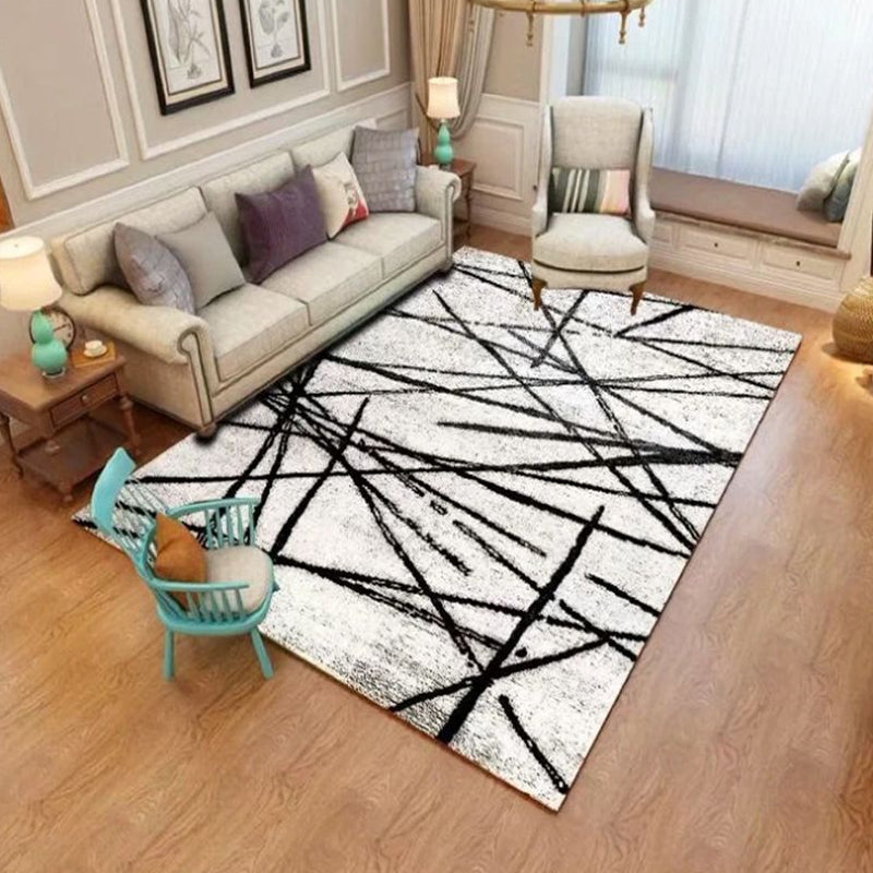 Chic Multi Color Minimalist Rug Polypropylene Abstract Geometry Rug Pet Friendly Non-Slip Machine Washable Rug for Drawing Room