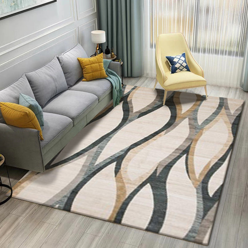 Modern Geometric 3D Printing Rug Multi Colored Polyester Rug Anti-Slip Backing Stain Resistant Washable Carpet for Living Room